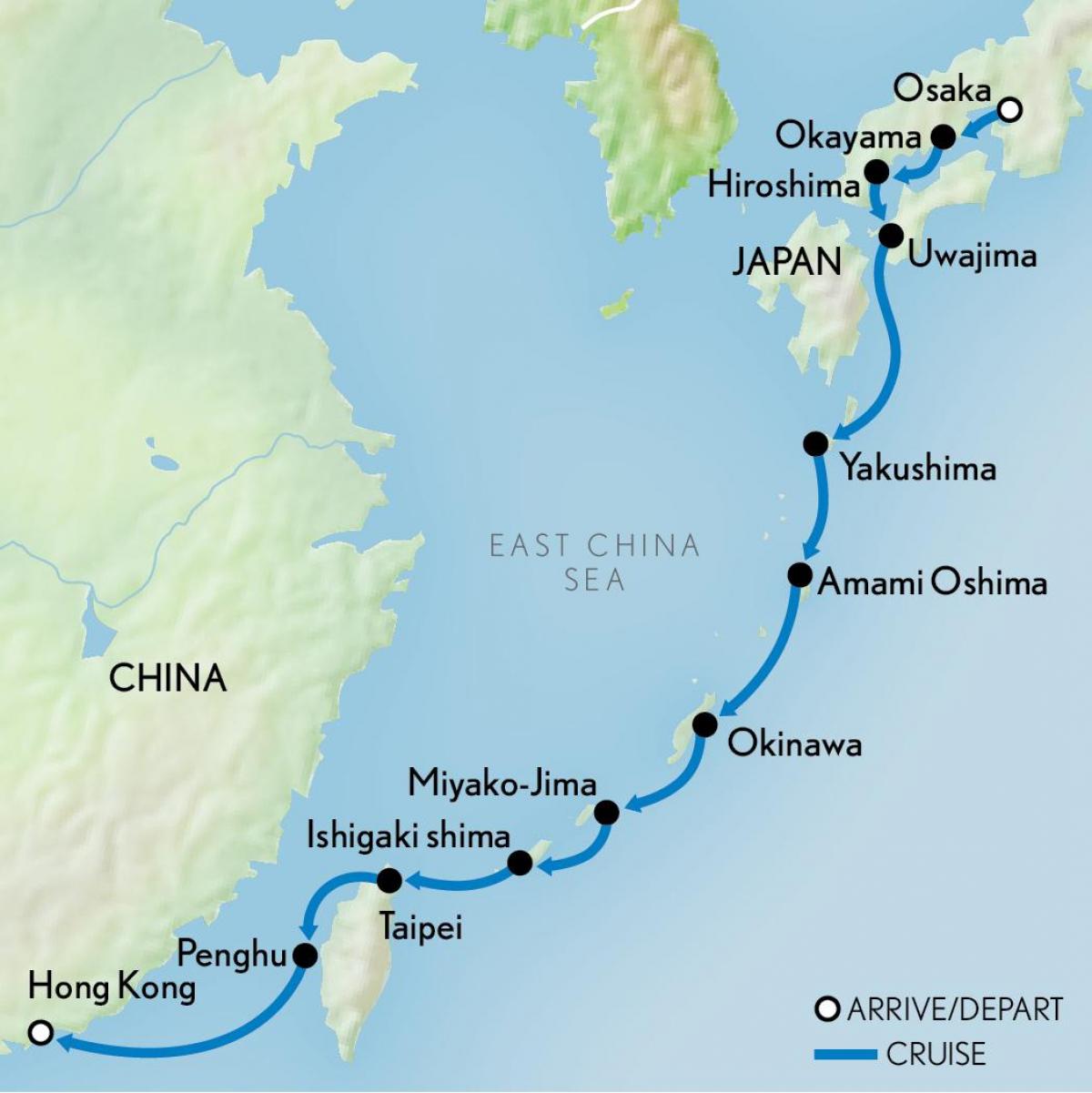Karte von Hong Kong und japan