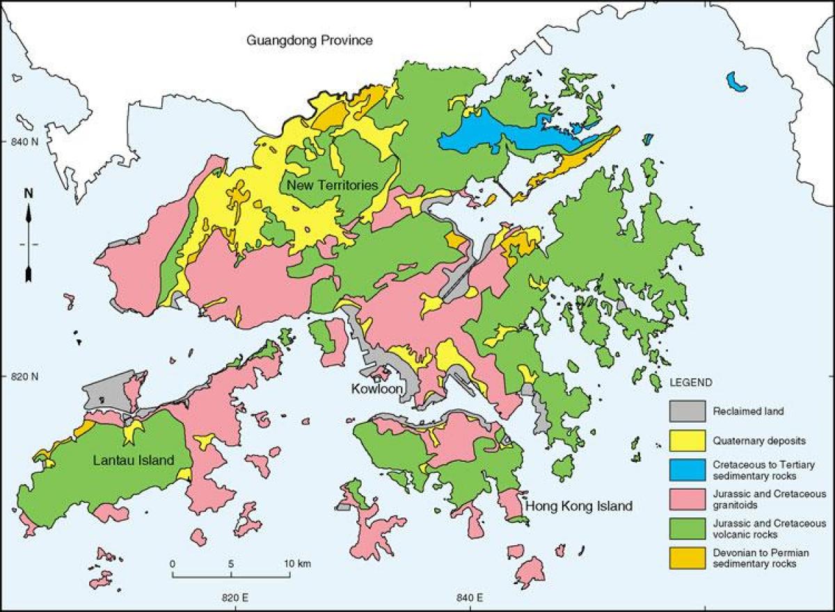 geologische Karte von Hong Kong