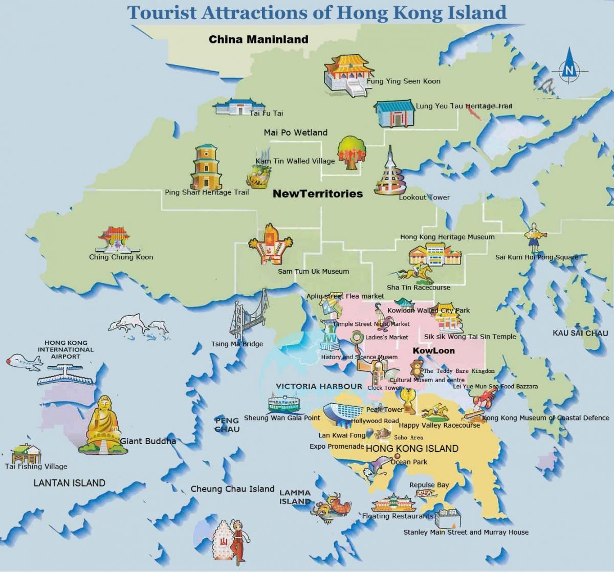 Karte von Hong Kong Insel