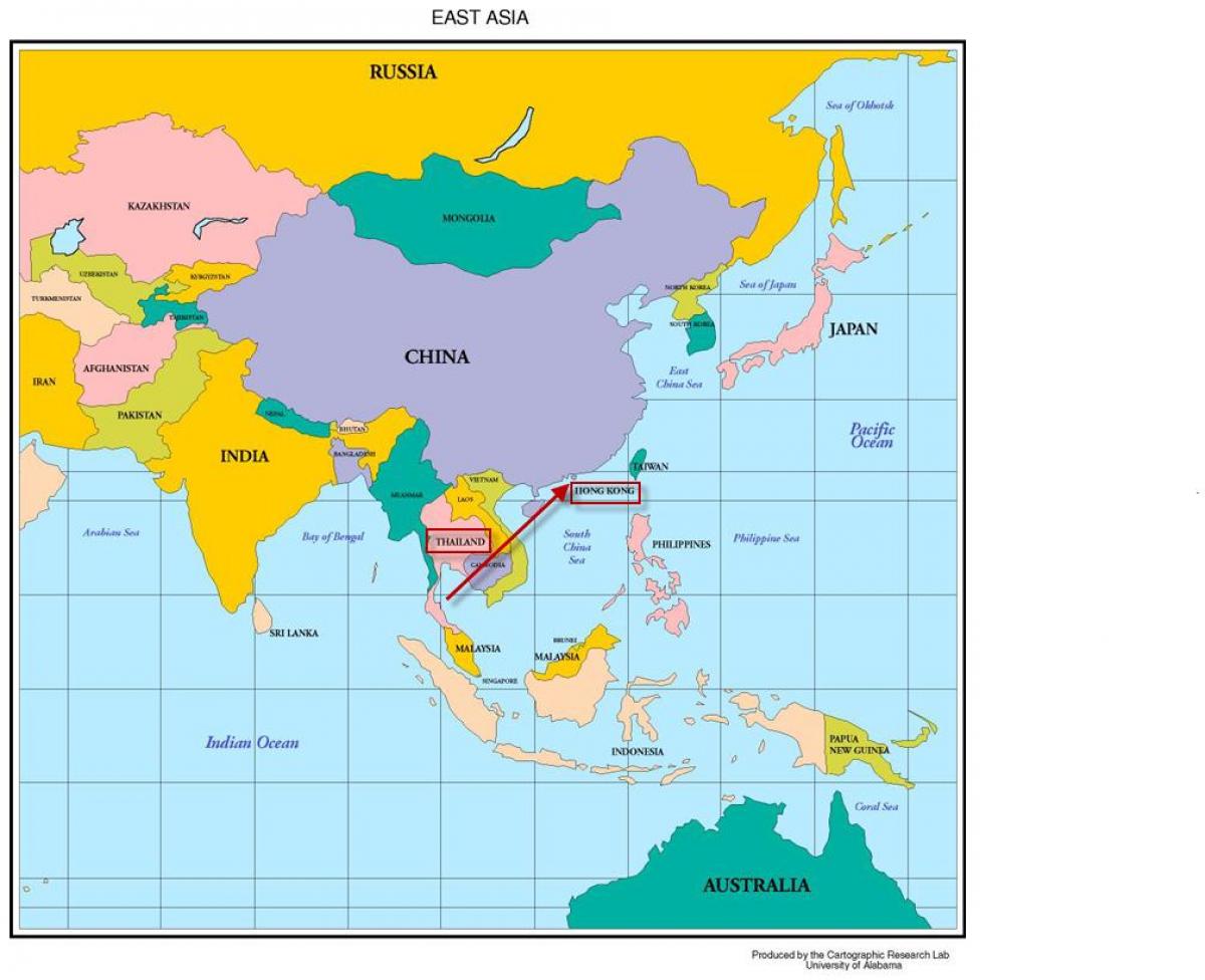 Hong Kong Karte von Asien
