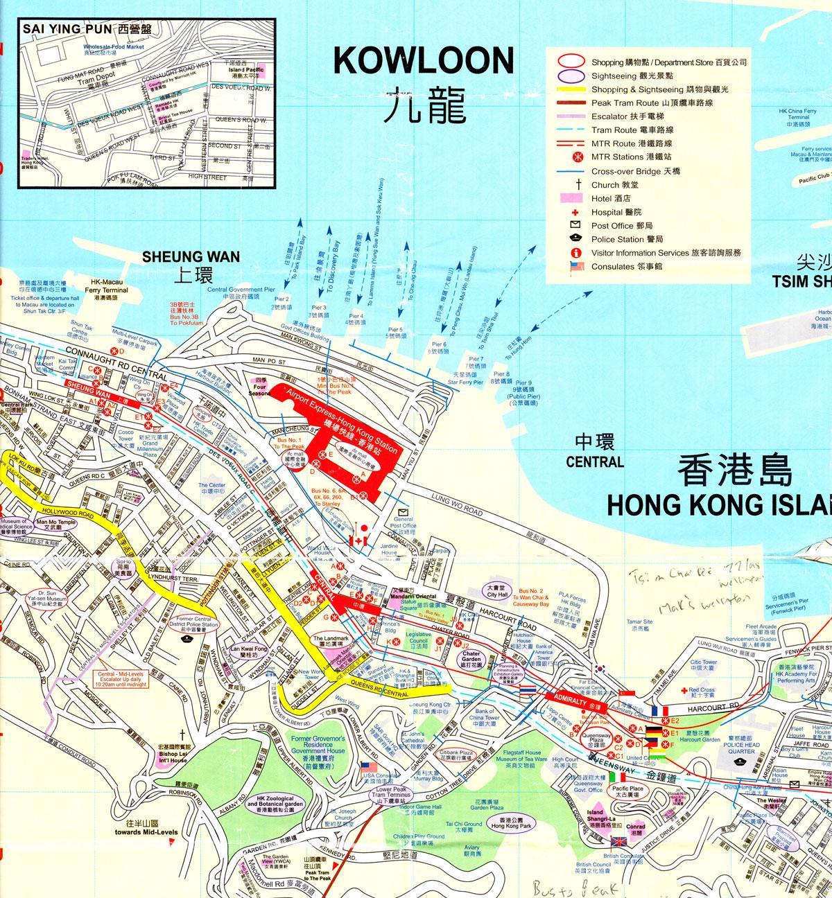 Hafen von Hong Kong Karte