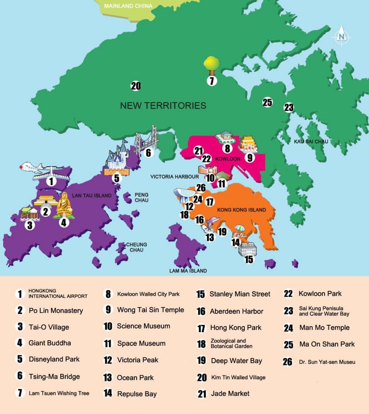 Karte von new territories, Hong Kong