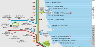 Hong Kong ding ding tram map
