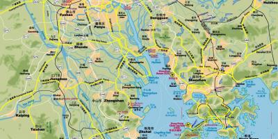 Straßenkarte von Hong Kong