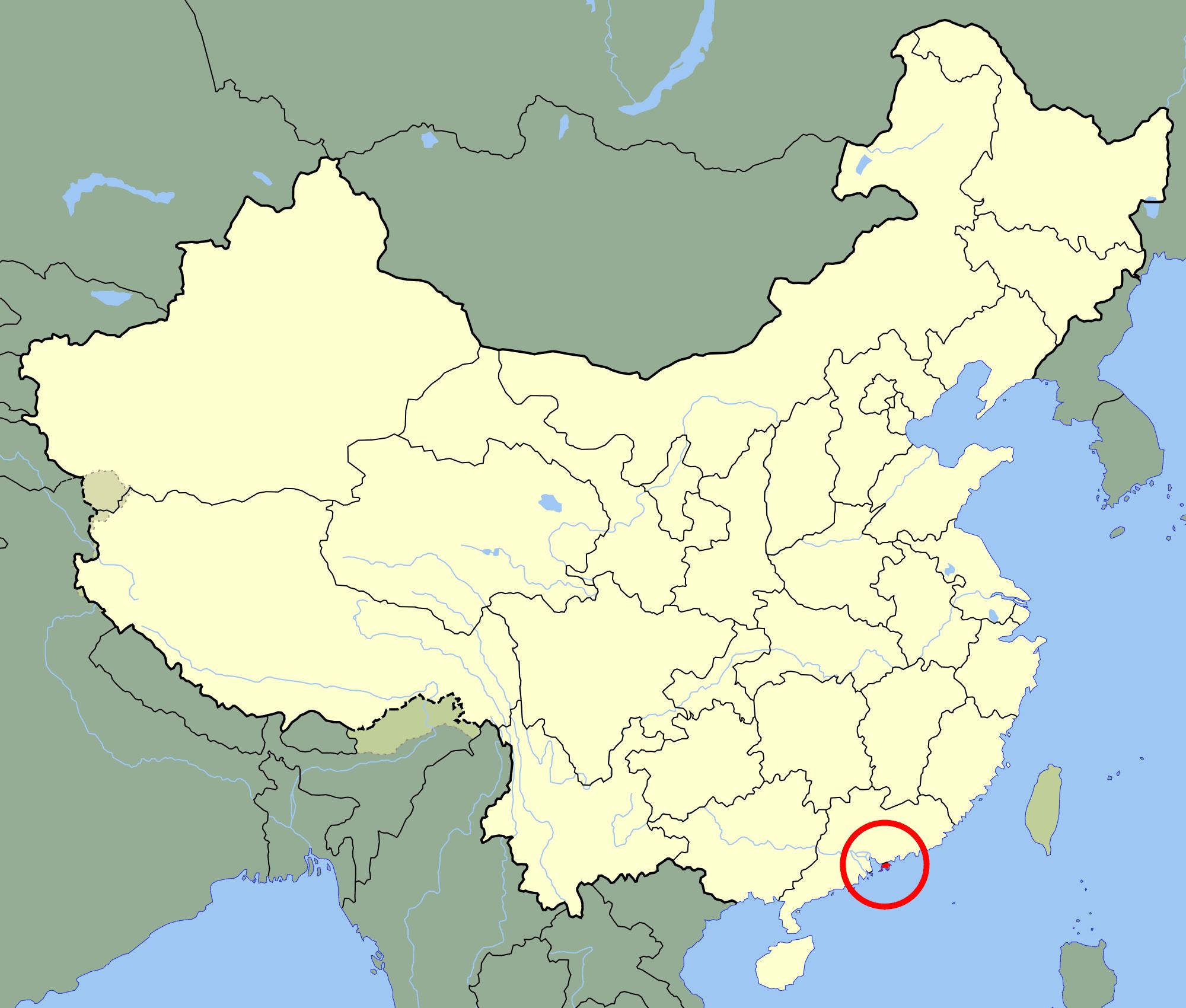 Hong Kong auf der Karte - Hongkongmap (China)