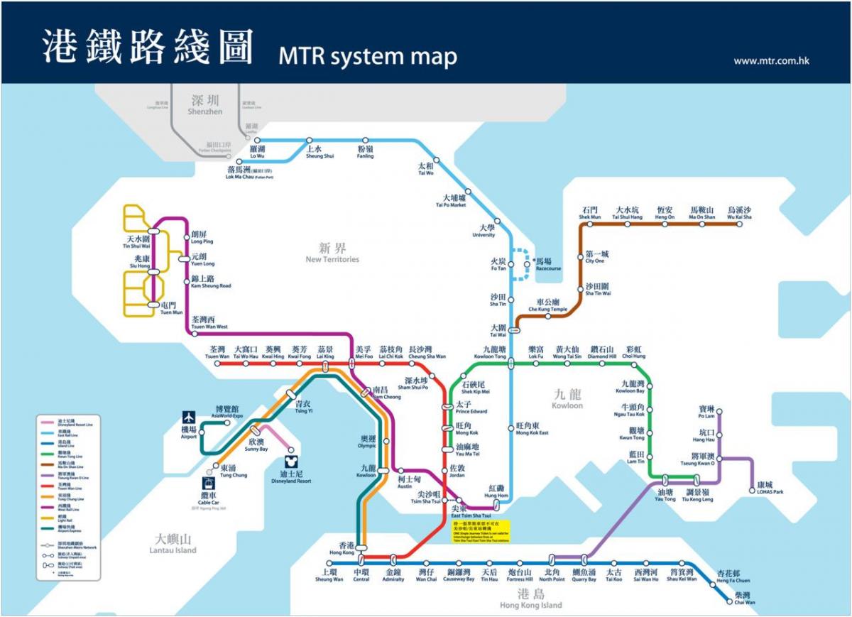 Hong Kong-Bahn-Karte