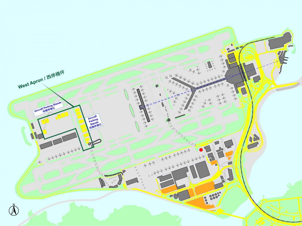 Den internationalen Flughafen Hong Kong Karte