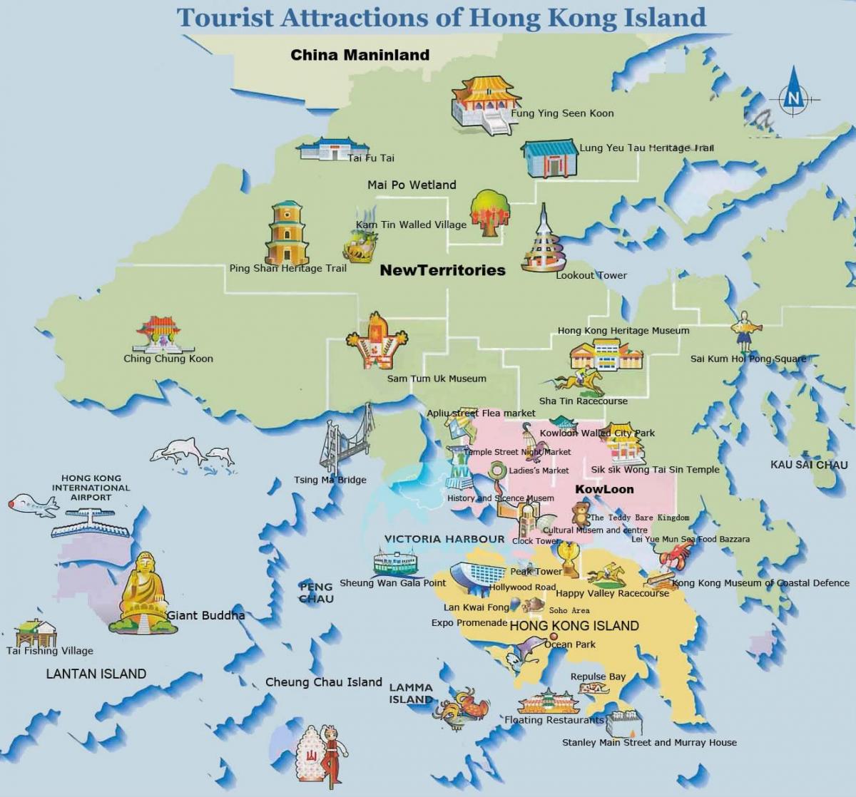 touristische Karte von Hong Kong
