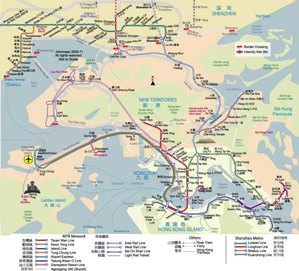 Karte von Hong Kong transit