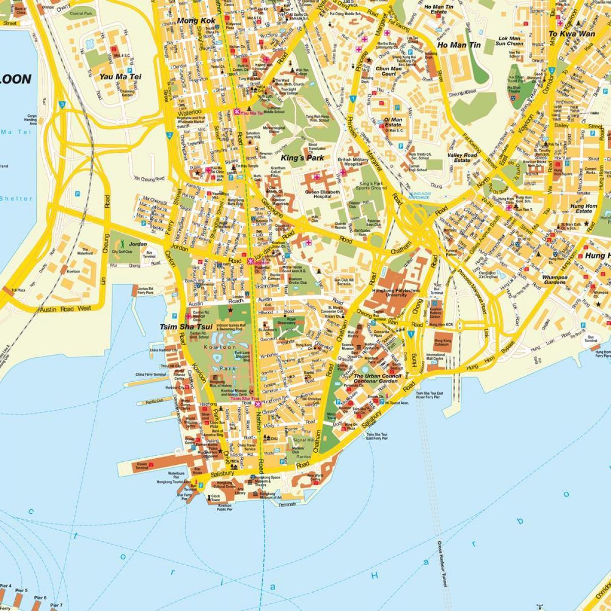 Stadtplan von Kowloon, Hong Kong