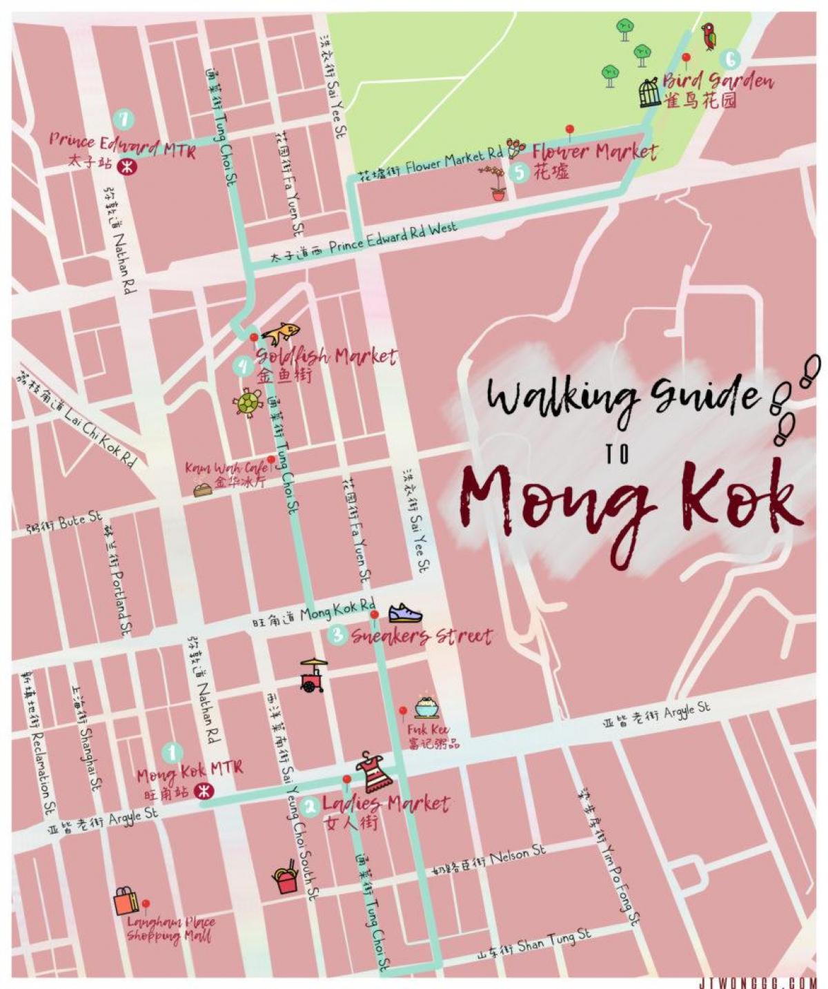 Karte von Mong Kok in Hong Kong