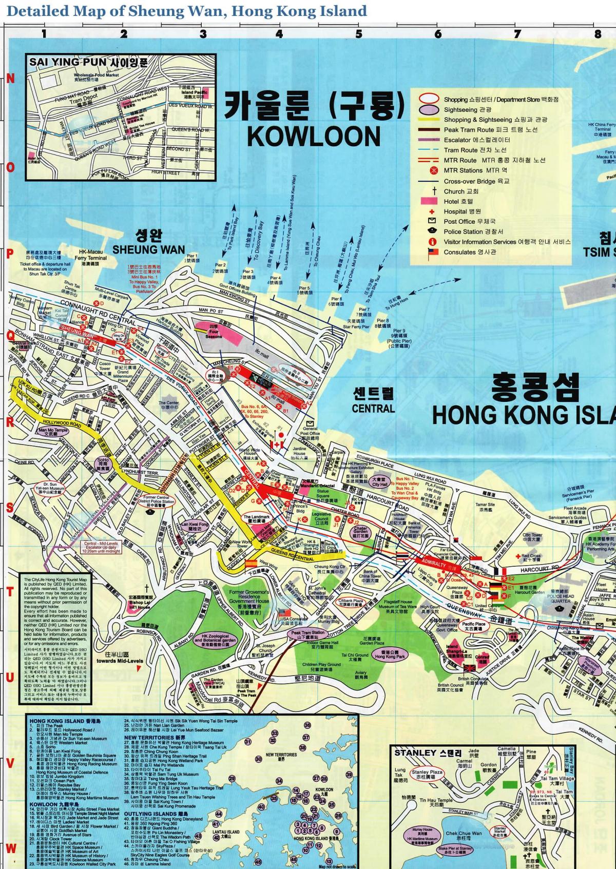 Karte von Sheung Wan Hong Kong