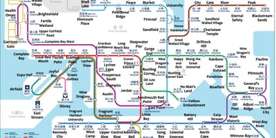 Der MTR-Bahnhof Hong Kong Karte